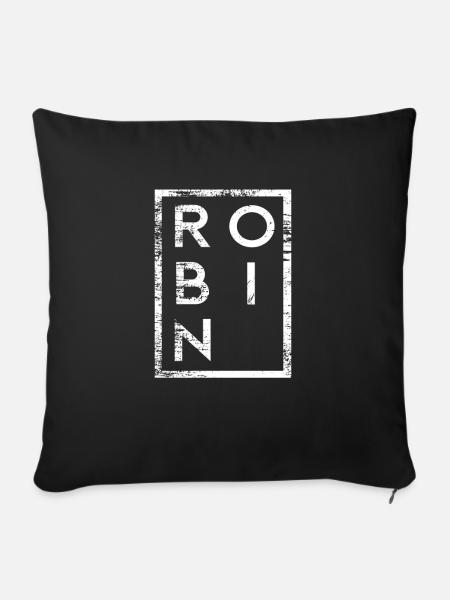 Robin Minimalismus - Sofakissenbezug 45 x 45 cm - Schwarz