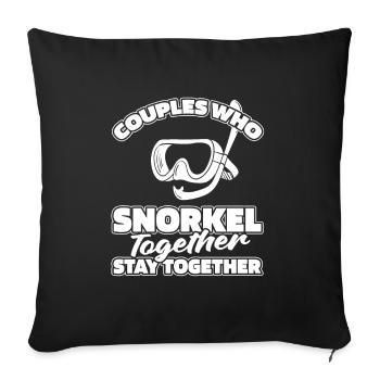 Snorkeling Couple - Sofa pillowcase 17,3'' x 17,3'' (45 x 45 cm) - black - Front