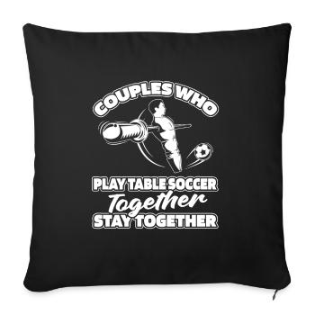 Foosball Table Soccer Pair - Sofa pillowcase 17,3'' x 17,3'' (45 x 45 cm) - black - Front