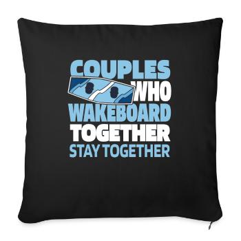 Wakeboard Wakeboarder Paar - Sofakissenbezug 45 x 45 cm - Schwarz - Vorne