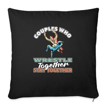 Wrestling Wrestler Paar - Sofakissenbezug 45 x 45 cm - Schwarz - Vorne