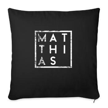 Matthias Minimalismus - Sofakissenbezug 45 x 45 cm - Schwarz - Vorne