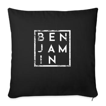 Benjamin Minimalismus - Sofakissenbezug 45 x 45 cm - Schwarz - Vorne