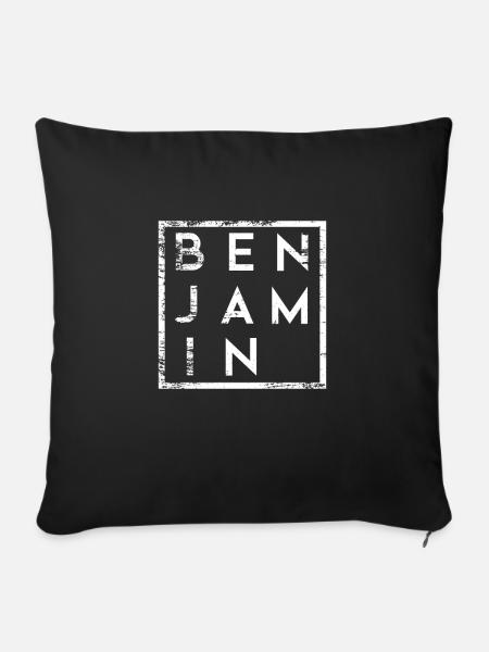 Benjamin Minimalismus - Sofakissenbezug 45 x 45 cm - Schwarz