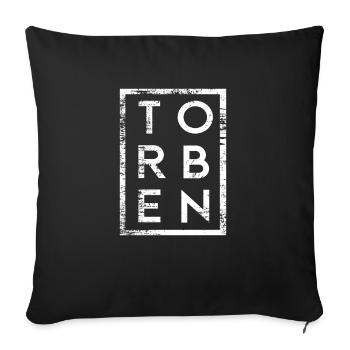 Torben Minimalismus - Sofakissenbezug 45 x 45 cm - Schwarz - Vorne