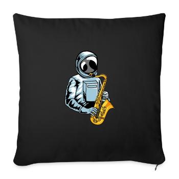 Saxophone Saxophone Astronaute - Housse de coussin décorative 45 x 45 cm - noir - Devant