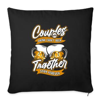 Craft Beer Craft Beer Pair - Sofa pillowcase 17,3'' x 17,3'' (45 x 45 cm) - black - Front