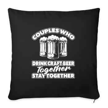 Craft Beer Craft Beer Pair - Sofa pillowcase 17,3'' x 17,3'' (45 x 45 cm) - black - Front
