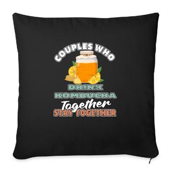 Kombucha pair - Sofa pillowcase 17,3'' x 17,3'' (45 x 45 cm) - black - Front