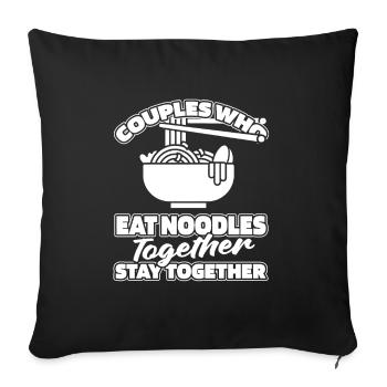 Noodles Couple - Sofa pillowcase 17,3'' x 17,3'' (45 x 45 cm) - black - Front