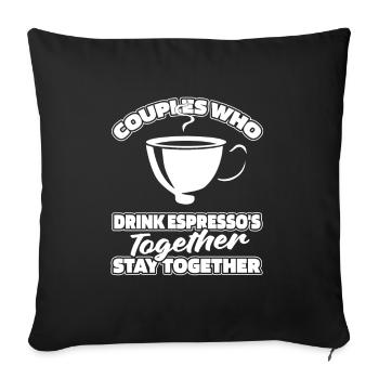 Coffee Espresso Pair - Sofa pillowcase 17,3'' x 17,3'' (45 x 45 cm) - black - Front