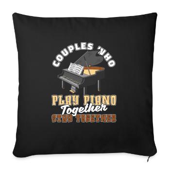 Pianist Piano Piano Pair - Sofa pillowcase 17,3'' x 17,3'' (45 x 45 cm) - black - Front