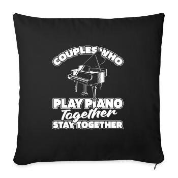 Pianist Piano Piano Pair - Sofa pillowcase 17,3'' x 17,3'' (45 x 45 cm) - black - Front