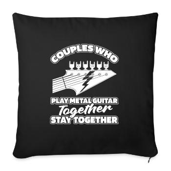 Metal Guitar Rock Guitarist Couple - Sofa pillowcase 17,3'' x 17,3'' (45 x 45 cm) - black - Front