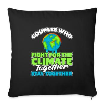 Climate Change Protection Couple - Sofa pillowcase 17,3'' x 17,3'' (45 x 45 cm) - black - Front