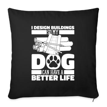 Architect Architecture Dog - Sofa pillowcase 17,3'' x 17,3'' (45 x 45 cm) - black - Front