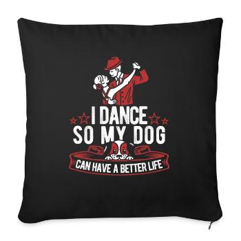 Dance teacher dog - Sofa pillowcase 17,3'' x 17,3'' (45 x 45 cm) - black - Front