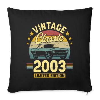 Autojahrgang 2003 20-jähriges Jubiläum - Sofakissenbezug 45 x 45 cm - Schwarz - Vorne