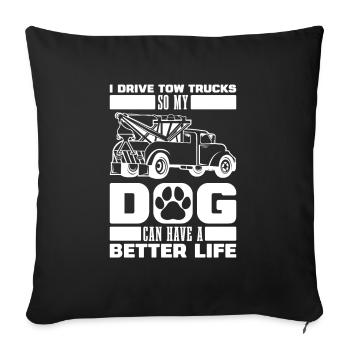 Abschleppdienst Abschlepper Hund - Sofakissenbezug 45 x 45 cm - Schwarz - Vorne