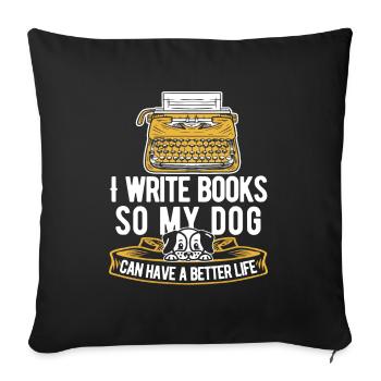 Ecrivain Auteur Chien - Housse de coussin décorative 45 x 45 cm - noir - Devant