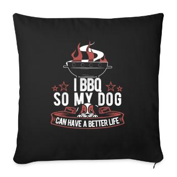 Bbq Cricket Dog - Sofa pillowcase 17,3'' x 17,3'' (45 x 45 cm) - black - Front