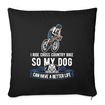 Cross Country Mountain Bike Mtb Dog - Sofa pillowcase 17,3'' x 17,3'' (45 x 45 cm) - black - Front