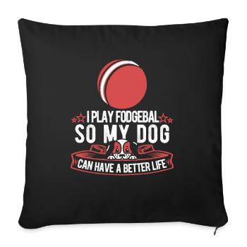 Chien de ballon chasseur - Housse de coussin décorative 45 x 45 cm - noir - Devant
