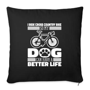 Cross Country Mountain Bike Mtb Dog - Sofa pillowcase 17,3'' x 17,3'' (45 x 45 cm) - black - Front