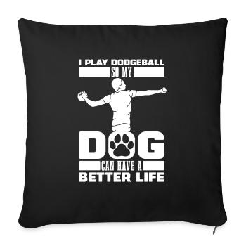 Chien de ballon chasseur - Housse de coussin décorative 45 x 45 cm - noir - Devant