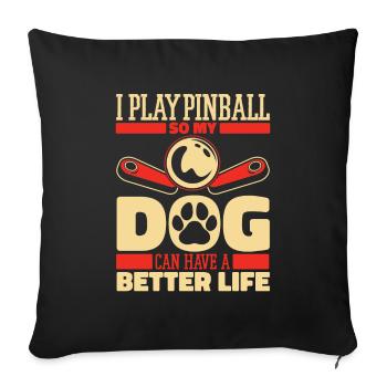 Chien de flipper - Housse de coussin décorative 45 x 45 cm - noir - Devant