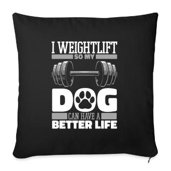 Weightlifting Weightlifting Dog - Sofa pillowcase 17,3'' x 17,3'' (45 x 45 cm) - black - Front