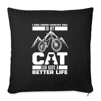 Cross Country Mountain Bike Mtb Cat - Sofa pillowcase 17,3'' x 17,3'' (45 x 45 cm) - black - Front