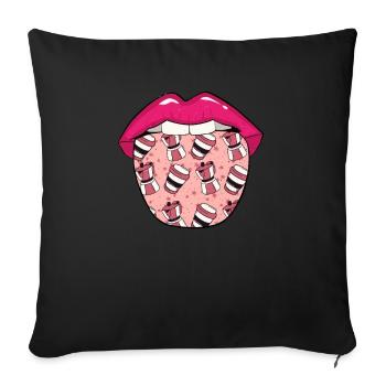 Barista Langue de café - Housse de coussin décorative 45 x 45 cm - noir - Devant