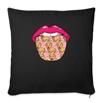 Golden Retriever Tongue - Sofa pillowcase 17,3'' x 17,3'' (45 x 45 cm) - black - Front