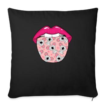 Koala bear tongue - Sofa pillowcase 17,3'' x 17,3'' (45 x 45 cm) - black - Front