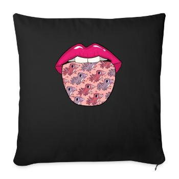 Bird Ornithologist Tongue - Sofa pillowcase 17,3'' x 17,3'' (45 x 45 cm) - black - Front