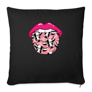 Cow Farmer Livestock Tongue - Sofa pillowcase 17,3'' x 17,3'' (45 x 45 cm) - black - Front