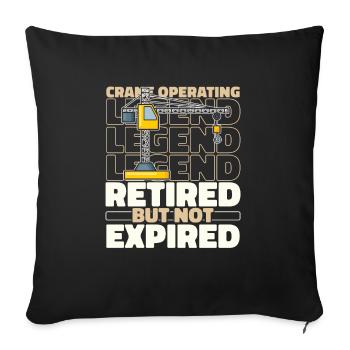 Crane driver Retired crane operator - Sofa pillowcase 17,3'' x 17,3'' (45 x 45 cm) - black - Front