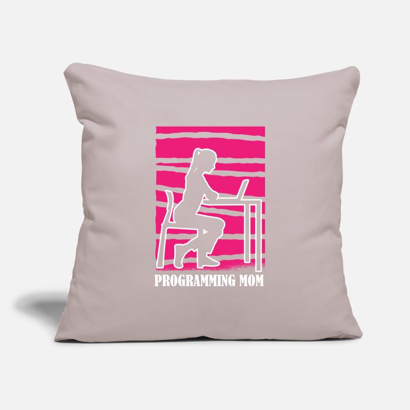 Développeur Coder Programmeur Mama Housse de coussin décorative 45 x 45 cm