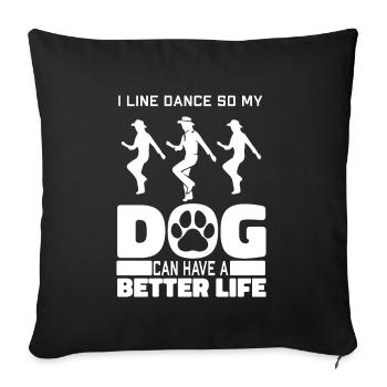 Line Dance Dog - Sofa pillowcase 17,3'' x 17,3'' (45 x 45 cm) - black - Front
