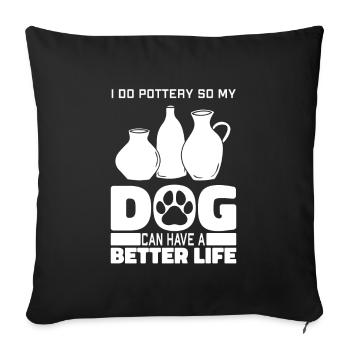 Chien de poterie - Housse de coussin décorative 45 x 45 cm - noir - Devant