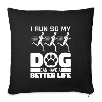 Runner Jogger Runner Running Dog - Sofa pillowcase 17,3'' x 17,3'' (45 x 45 cm) - black - Front