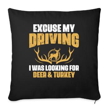 Désolé pour ma conduite, je cherche des cerfs - Housse de coussin décorative 45 x 45 cm - noir - Devant