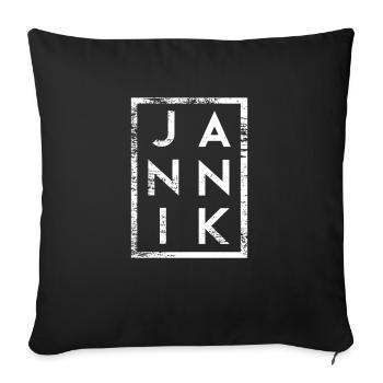 Jannik Minimalisme - Housse de coussin décorative 45 x 45 cm - noir - Devant