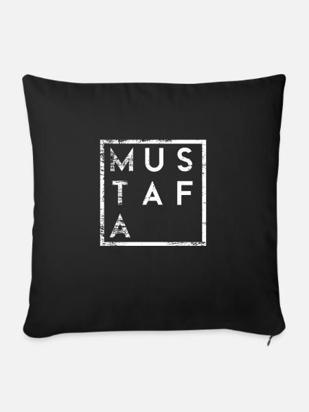 Mustafa Minimalismus - Sofakissenbezug 45 x 45 cm - Schwarz