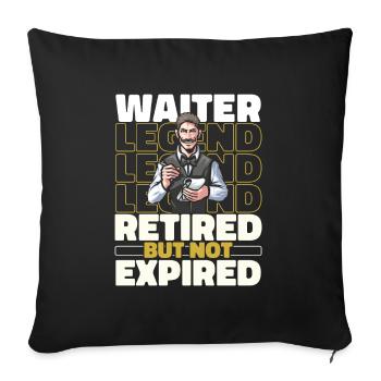 Waiter Retired waitress - Sofa pillowcase 17,3'' x 17,3'' (45 x 45 cm) - black - Front