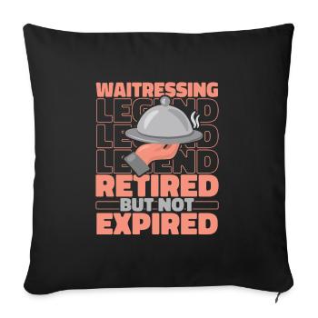 Serveur Serveuse à la retraite - Housse de coussin décorative 45 x 45 cm - noir - Devant