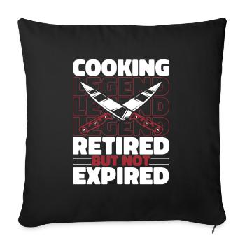 Chef cuisinier à la retraite - Housse de coussin décorative 45 x 45 cm - noir - Devant