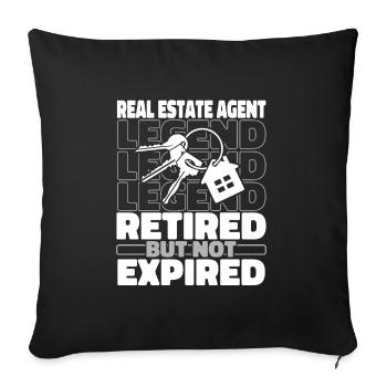 Retired Real Estate Agent - Sofa pillowcase 17,3'' x 17,3'' (45 x 45 cm) - black - Front