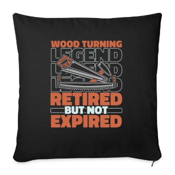 Woodturning turners in retirement - Sofa pillowcase 17,3'' x 17,3'' (45 x 45 cm) - black - Front